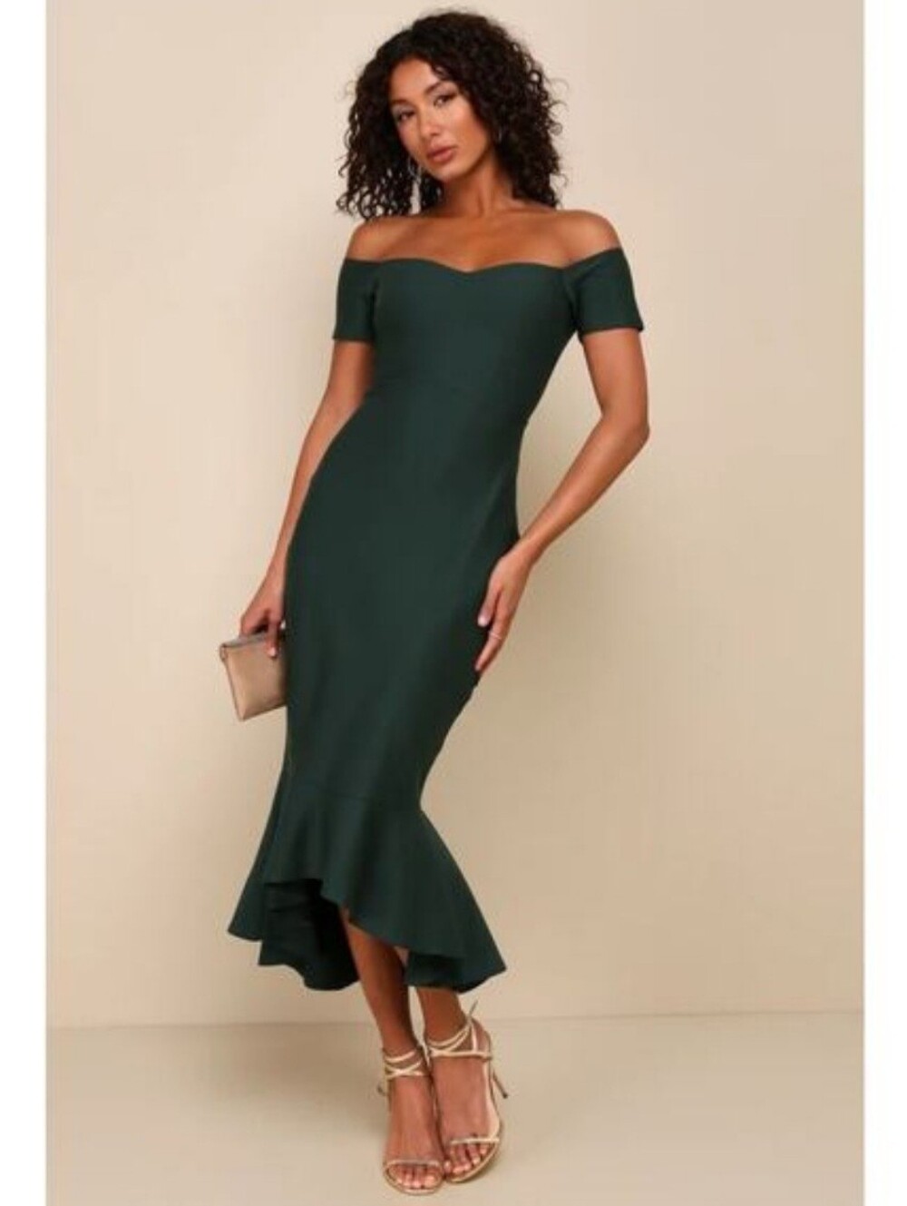 Lulu's Green How Much I Care Mermaid Midi Dress